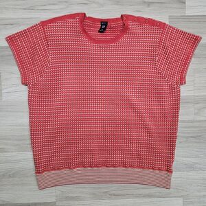 GAP Womens Coral Pink Button Shoulder Sweater Shirt Size XXL